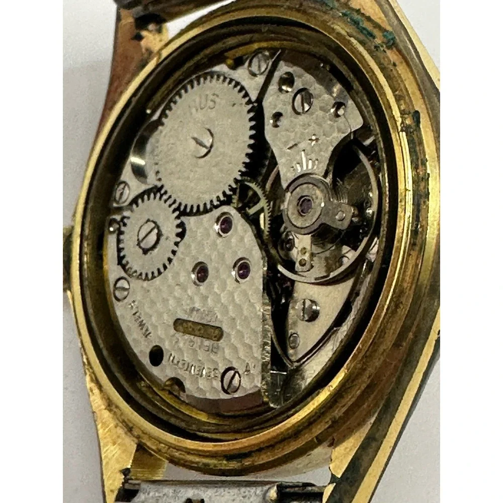 Benrus Vintage 17 Jewels‎ Manual Wind Mens Gold Plated Watch 35MM 6.5